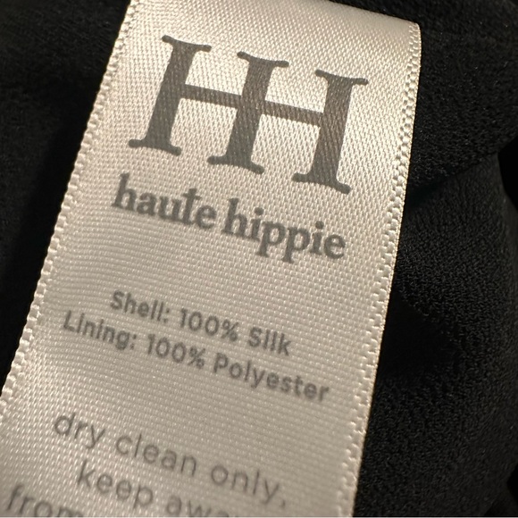 NWT Haute Hippie Lynne Smocked Waist Black Mini Dress - Picture 13 of 13